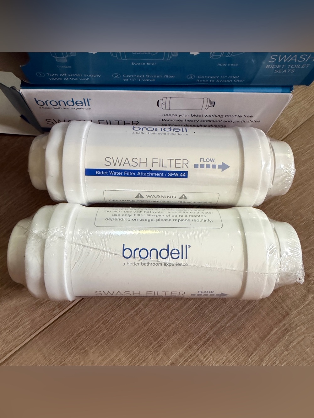 2 Brondell SWF-44 Swash Filter Bidet Water Filter Attachment Easy Install New